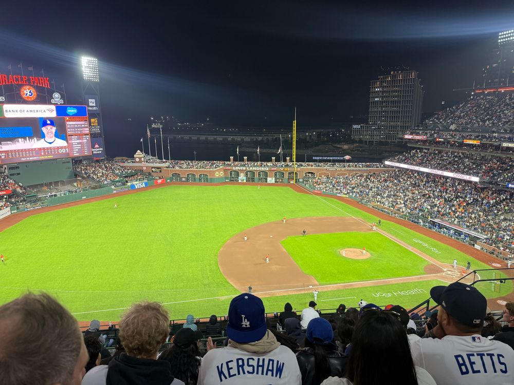 Photo of the Dodgers vs Giants at Oracle Park
