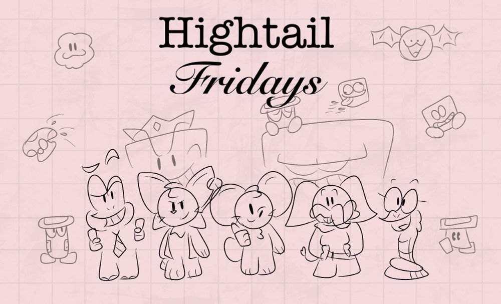 Artwork featuring multiple characters from the Hightail series