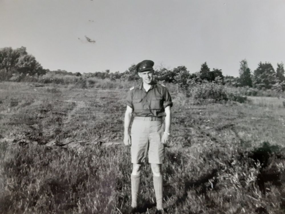 My grandfather, William (Bill) Archibald McKenna, in his military getup. I think this is probably pre-going to war when he was training. He is standing in a field wearing knee-high socks, knee-length shorts, a military style button up shirt with the sleeves rolled up, and a military cap. He is smiling, his posture relaxed, his head tilted to one side. He looks so much like my Dad in this photo. He was part of the North Shore Regiment, which was part of the 8th Canadian Infantry Brigade of the 3rd Canadian Infantry division. He was a captain in his unit and promoted to major after the war. 
