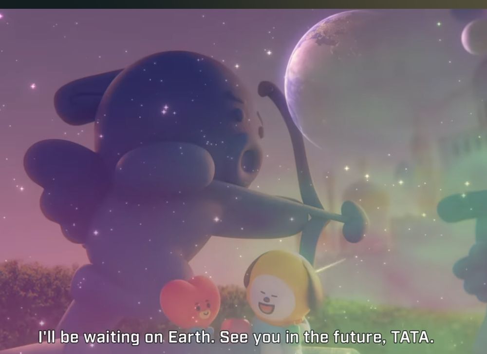Ss of bt21 episode where tata and chimmy are talking.