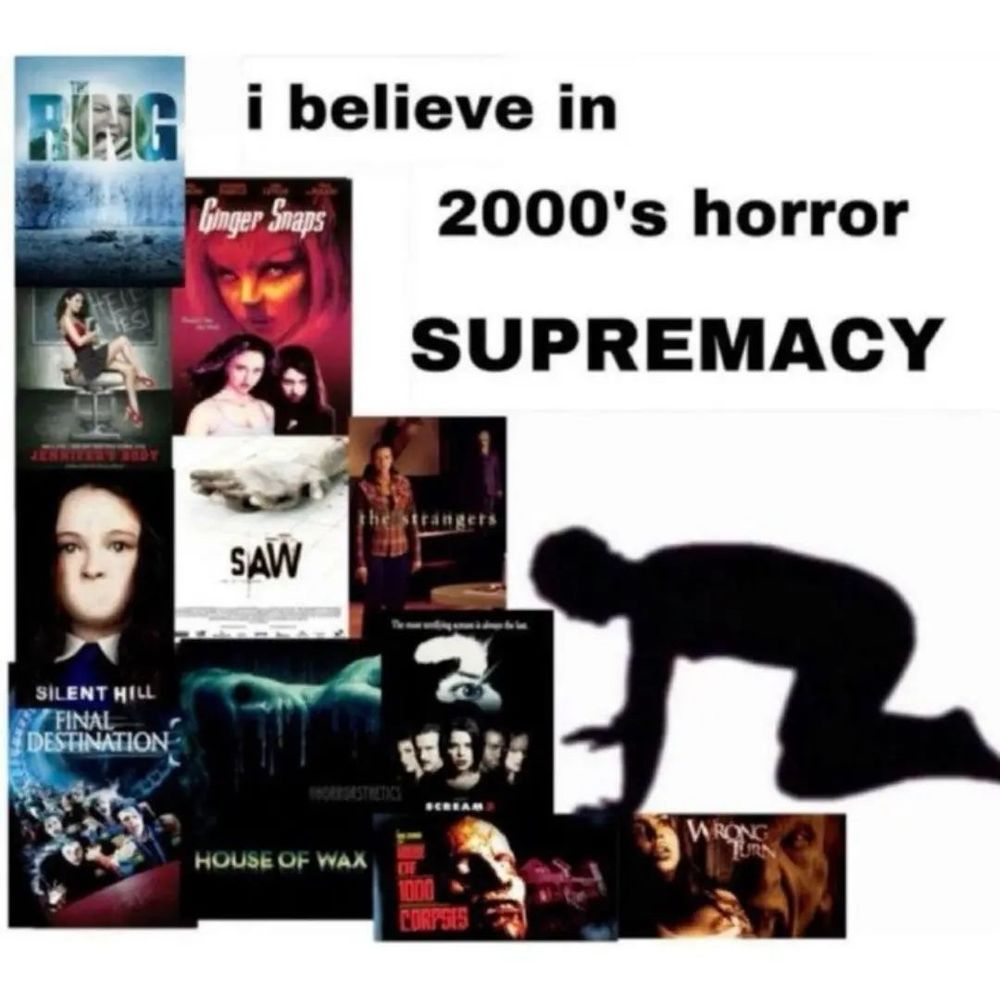 Horror movies, Saw, House of Wax, Silent Hill, Final Destination, Terror, Scream, Wrong Turn, 2000s, etc
