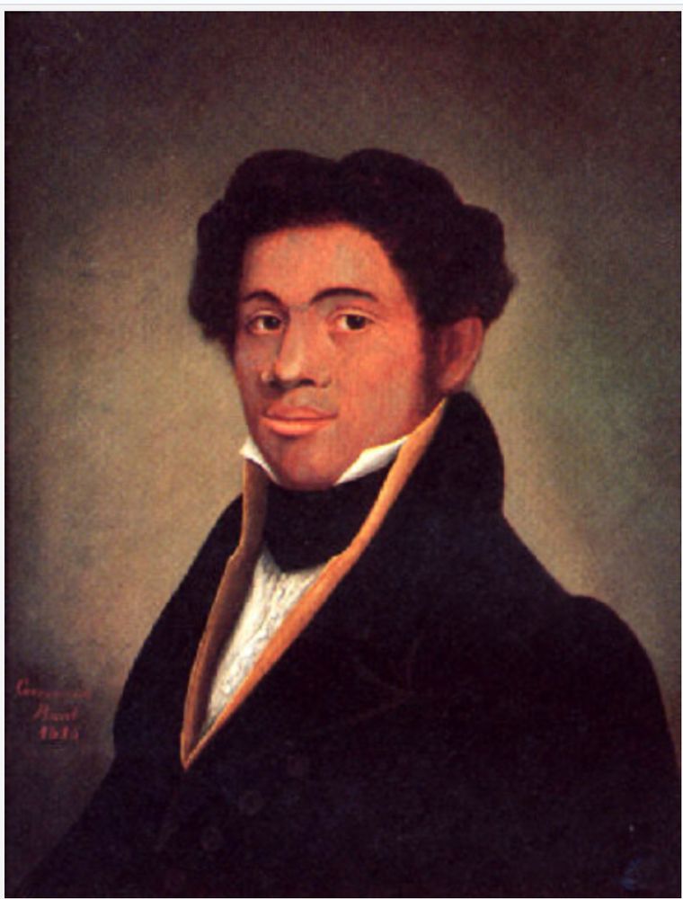 Portrait of Charles Lee Jones by Ethan Allen Greenwood. Oil panting of a man formally dressed with a cravat gazing past the viewer. 