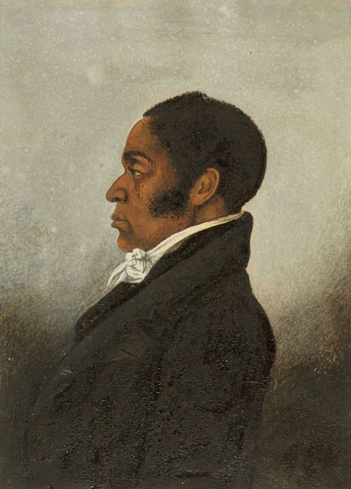 Portrait of James Forten in profile waring a black coat & white tie c. 1818 Historical Society of Pennsylvania. 