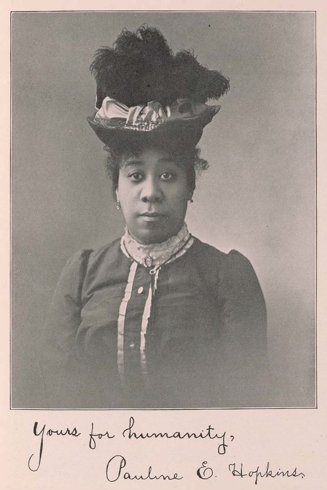 Black and white image of a woman in high collar and plumed hat. Beinecke Rare Book and Manuscript Library, Yale University.