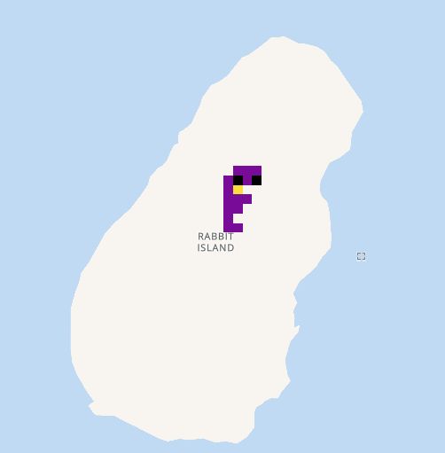 Tiny pixelated william afton on Rabbit Island