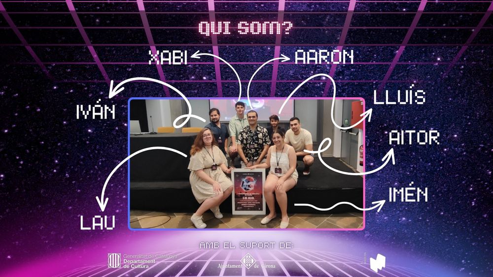 Una fotografia mostrant l'equip darrere de l'esdeveniment A3 Games Festival.