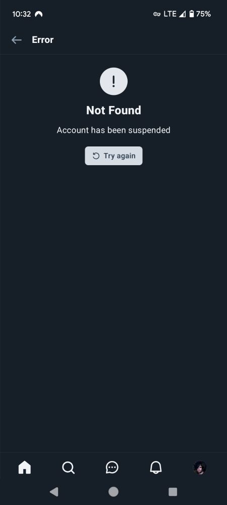 Not found: account has been suspended