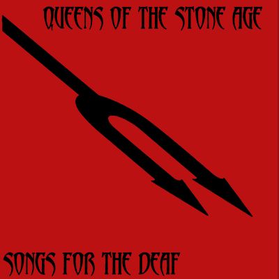 Album cover for the Queens of the Stone Age's album "Songs for the Deaf".