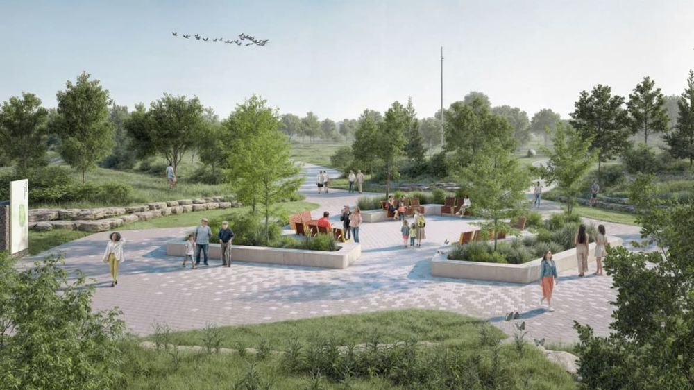 Dessin d'un des futurs espaces de détente du parc Frédéric-Back