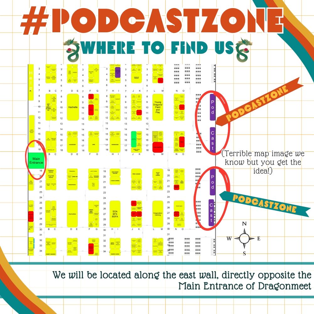 Map of Dragonmeet showing the PodcastZone. Logo by Soo Soo Kim. 