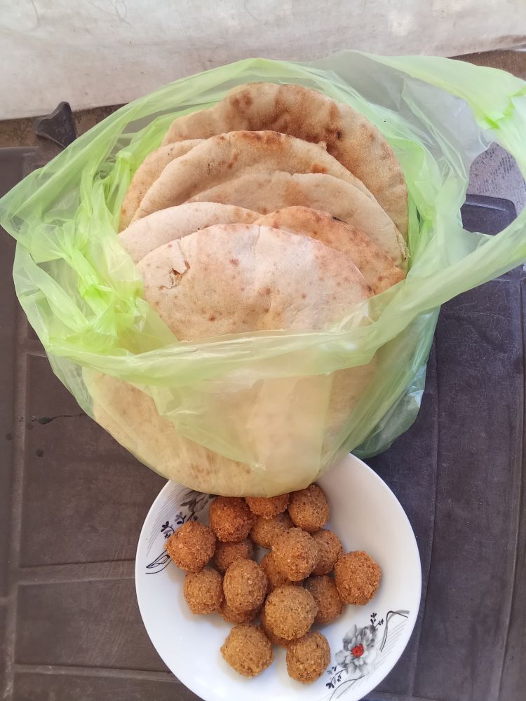 What crime are we talking about? What humanity? Nothing matters except food. I admit without shame that I am hungry. We cannot buy food for my family. I went now to buy a light breakfast for my family of 9 people. It cost me 39 shekels, more than 12 dollars. Before the war, it did not cost 2 dollars. We will not eat from now on except lunch if it is available because we do not have the money to buy and feed the children.