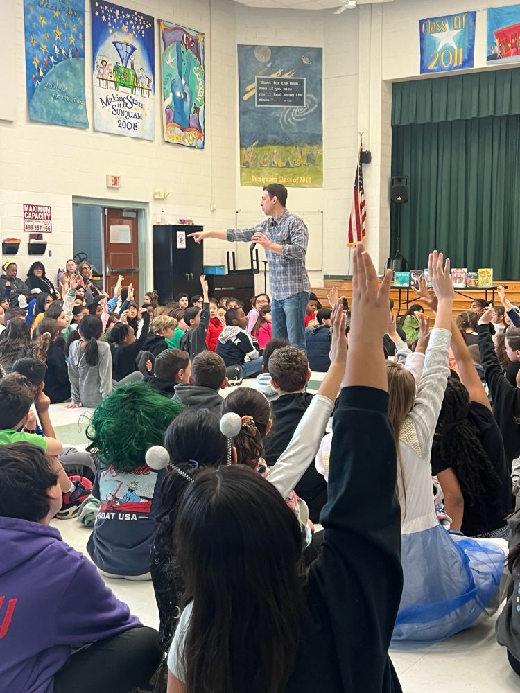 Empowering school assemblies with author and poet, Darren Sardelli.