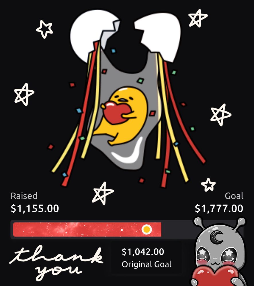 $1,155 raised out of the new $1,777 charity goal