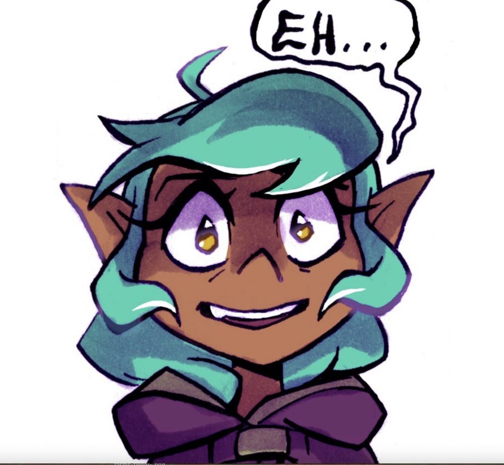 Harpy looking unsure saying "eh..."
#harpygee #harpyupdate #webcomics #webtoon