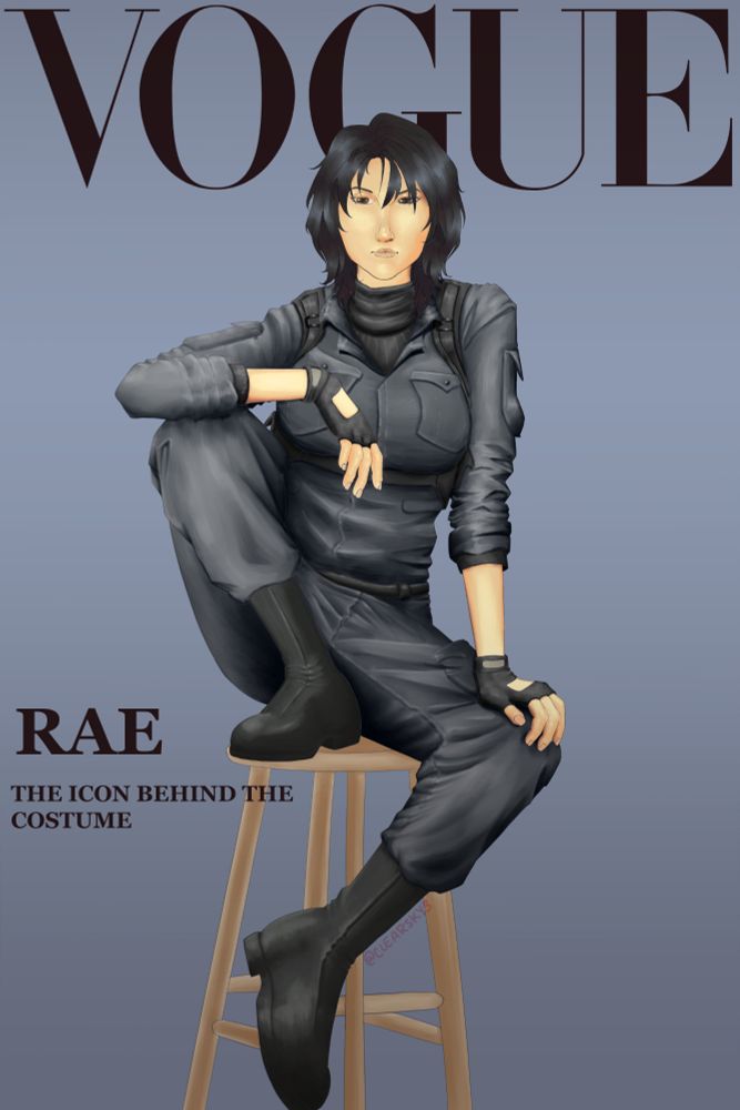 Mock Vogue cover with an OC from Draw Anime Academy