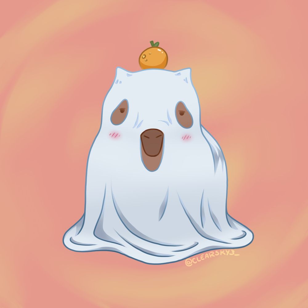 Capybara dressed as a ghost