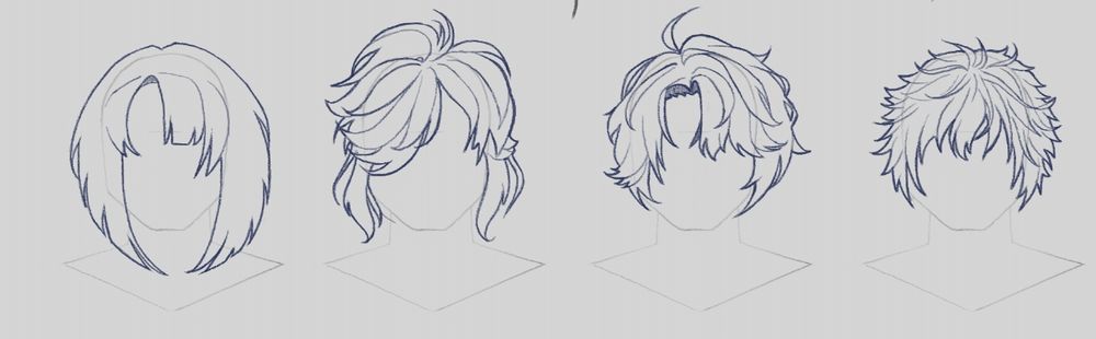 Short hairstyles sketched