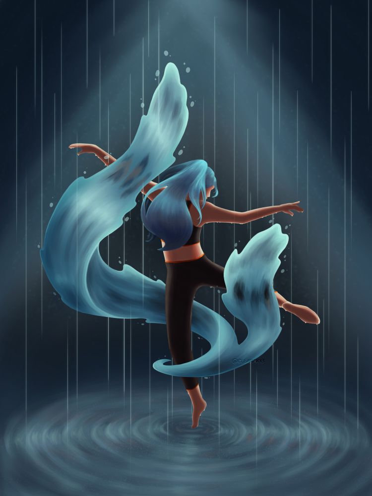 My OC dancing in the rain