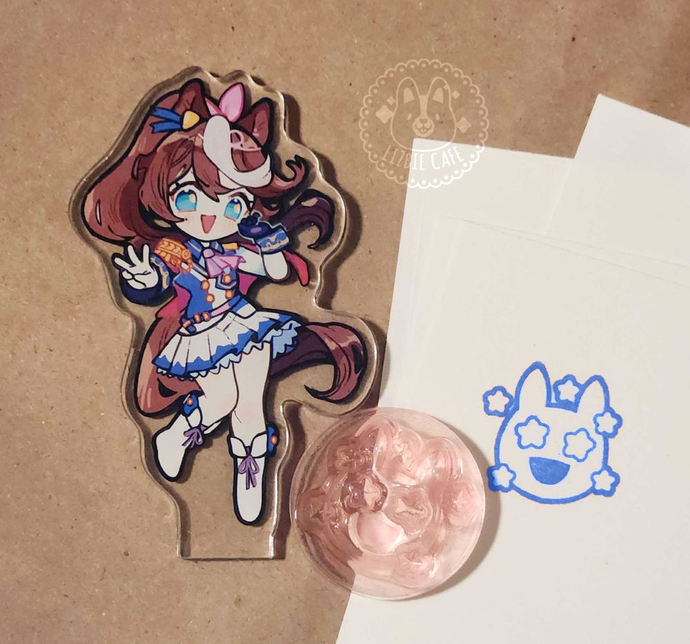 Tokai Teio's stamp is an excited starry eyed umamoji!