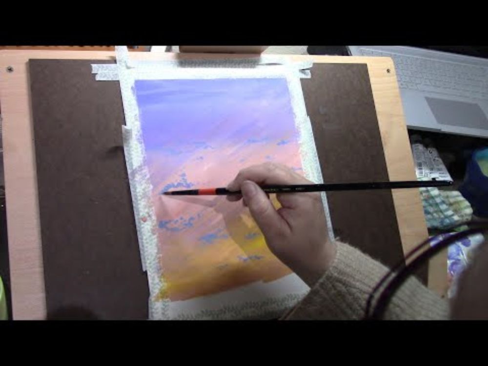 Holbein Irodori Gouache Spring Sky Painting!