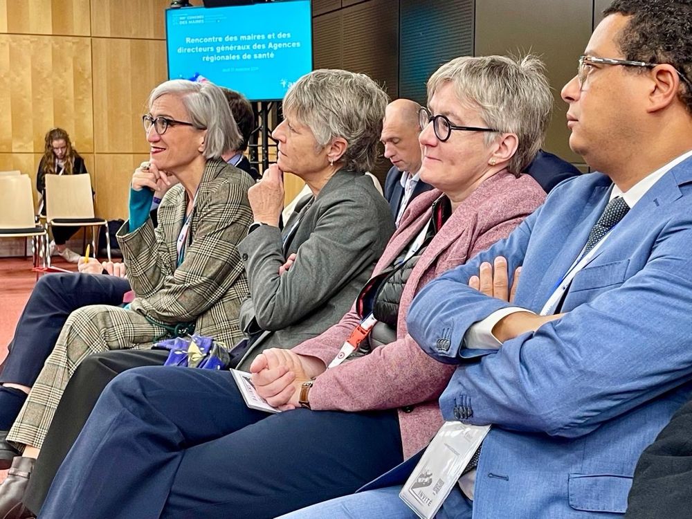 Clara de Bort (DG ARS Centre-Val de Loire), Marie-Helene Lecenne (DG ARS Corse), Cécile Courreges (DG ARS Auvergne - Rhône-Alpes) et Laurent Legendart (DG ARS Guadeloupe)