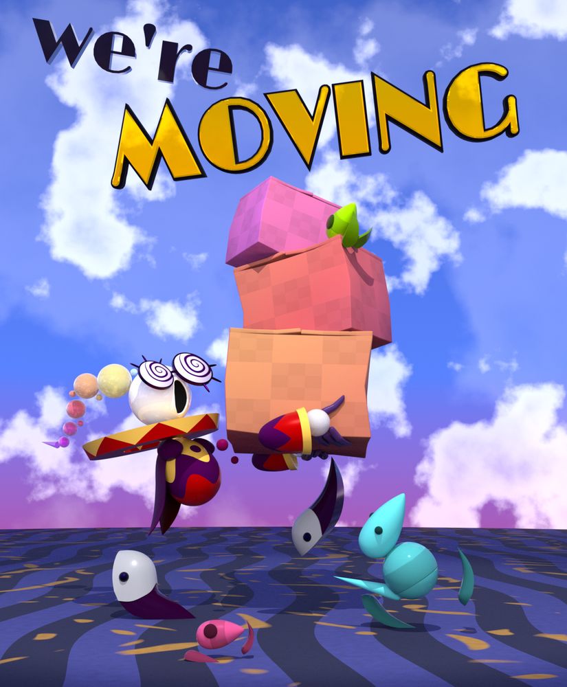 Prattle carries some boxes to an unknown place! Several critters accompany her, the green one isn't even working!
