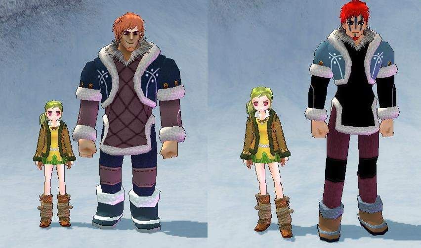 mabinogi old male giant model next to the new male giant model