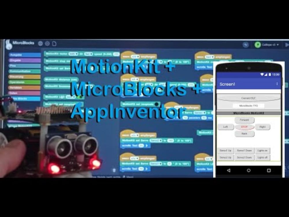 Calliope mini MotionKit 2 in MicroBlocks mit Appinventor App steuern