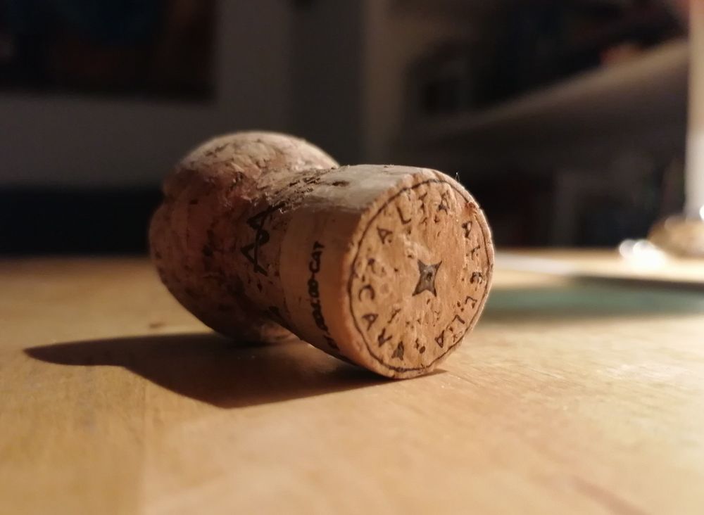 Un tap de suro d'un cava d'Alella, maresme, Catalunya. 