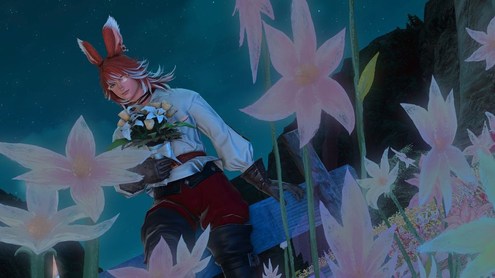 Orange Viera Man holding a bouquet..?