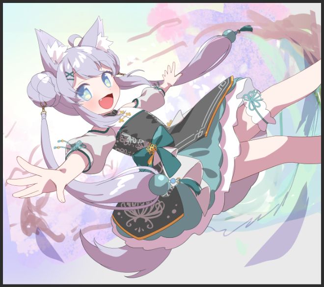 VTuberミーゼアちゃんのイラストの途中経過