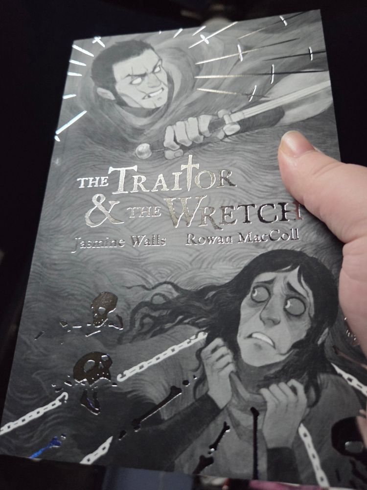 Same book, but tilted to show off the silver foil finish. It's shiny and quite pretty!