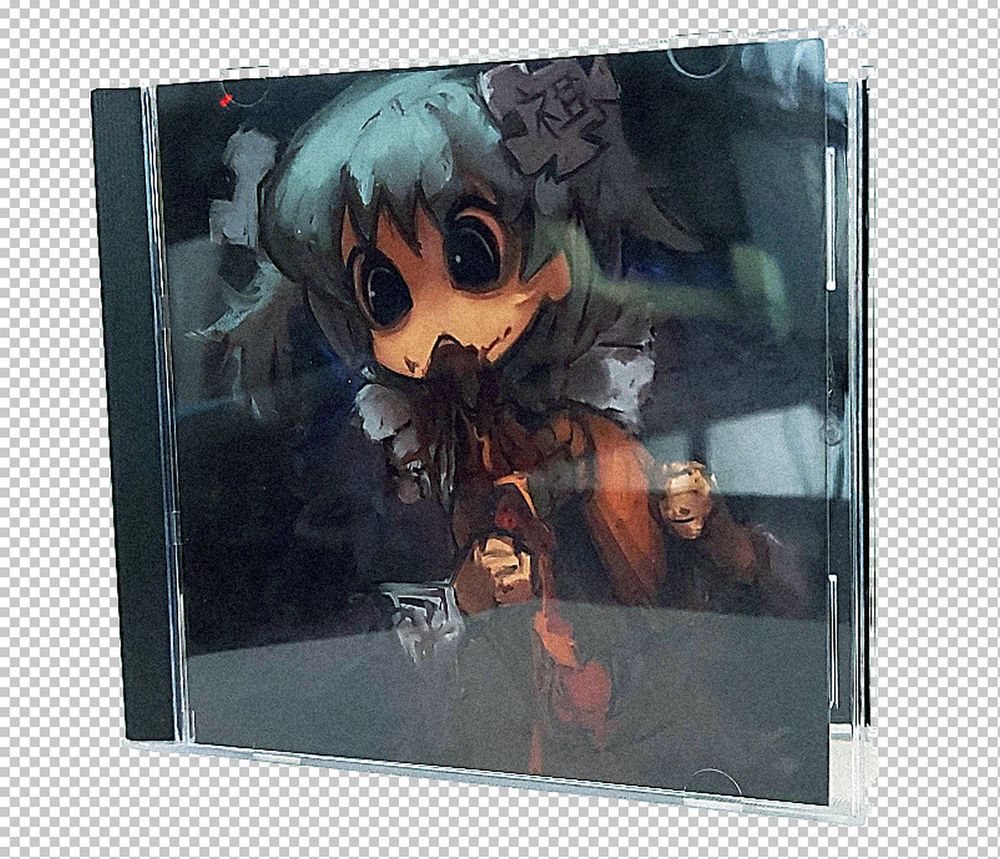 Front Cover of the CD - Features art by MezaLoga of Wikipe-tan eating a burger in the style of "Saturn Devouring His Son"