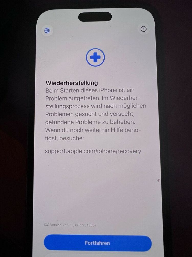 a screenshot of a recovery step on an iPhone