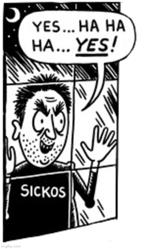 Comic of a man peering through a window. 