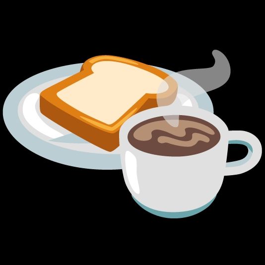 Toast avec café fumant 