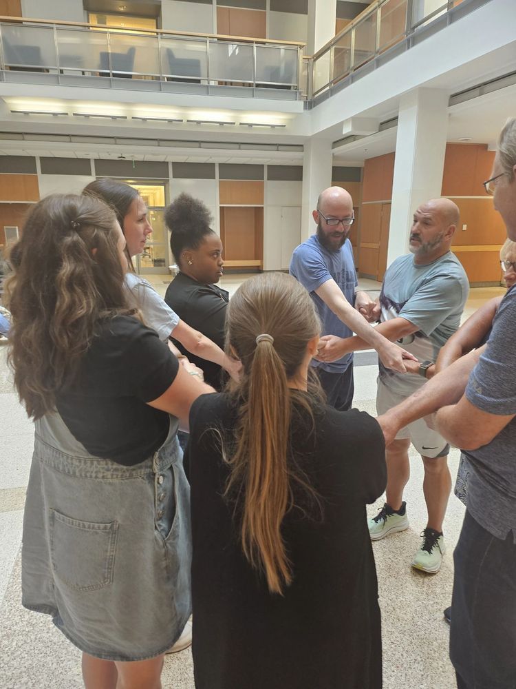 Our admin team as a human knot challenge in July 8, 2025 in NC