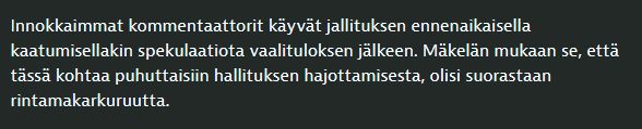 jallituksen kaatuminen
