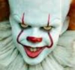 Close up of Pennywise the clown from IT-Bill Skarsgård version- as a comparison. 