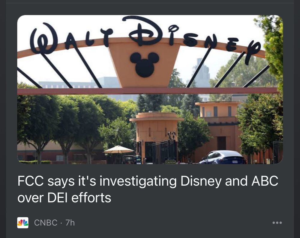 CNBC: FCC says it’s investigating Disney and ABC over DEI efforts