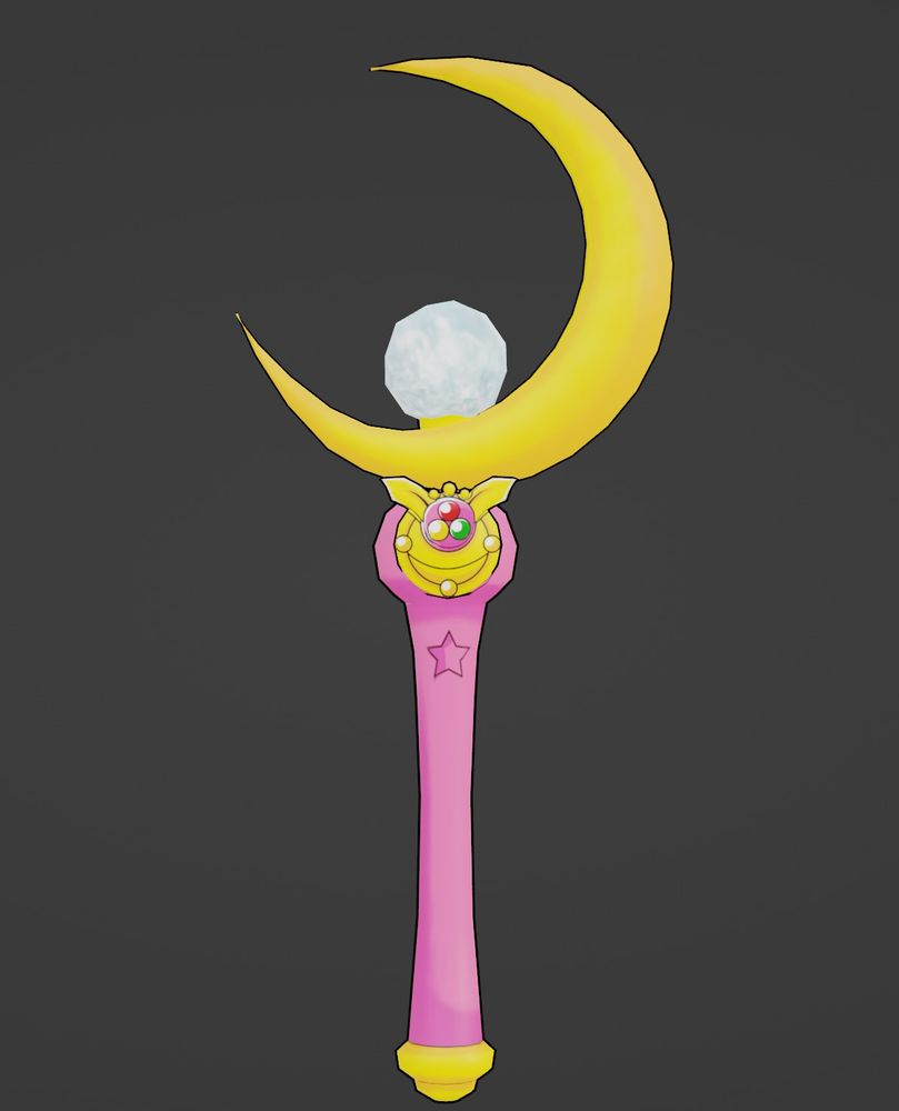 a 3D model of Sailor Moon's Crescent Moon Wand