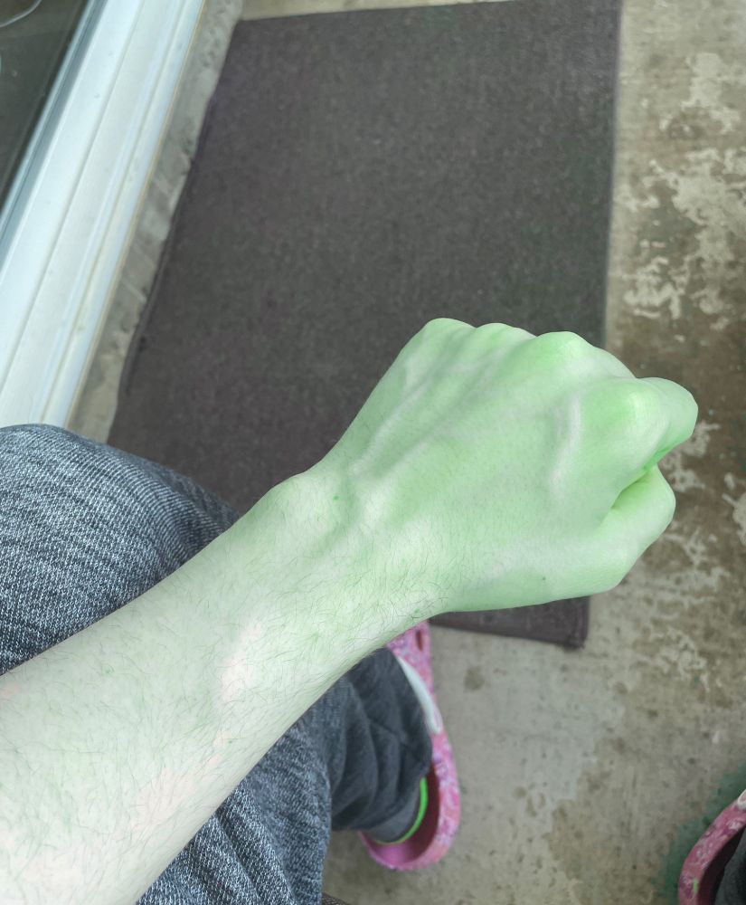 i have turned a noticeable but slight shade of green!!!