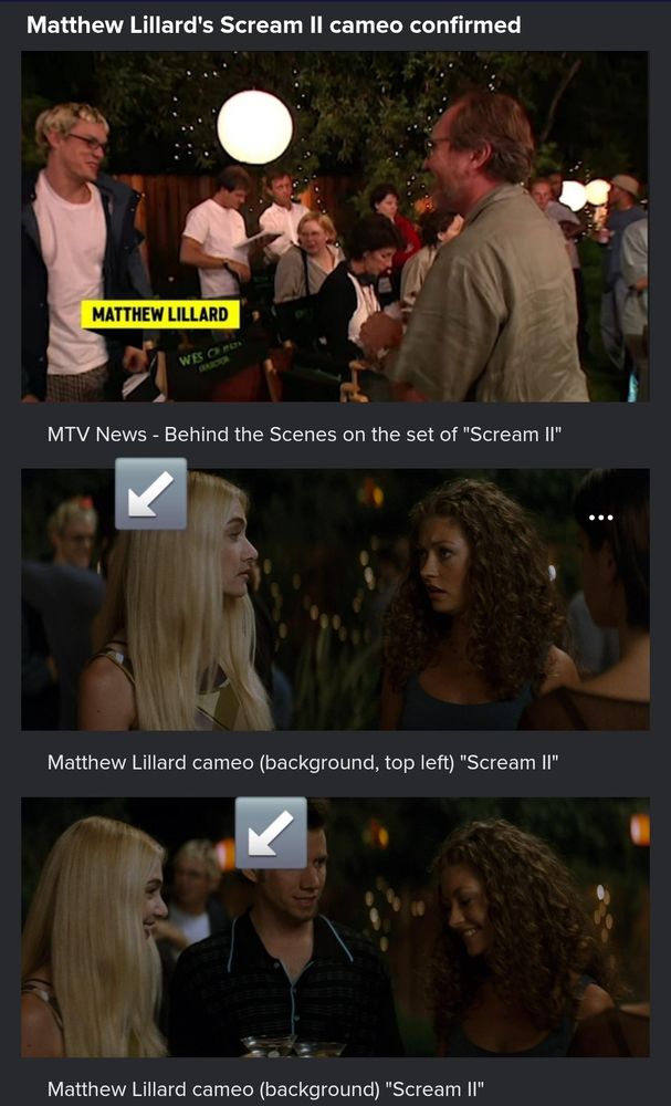 Matthew Lillard in a background cameo for Scream 2