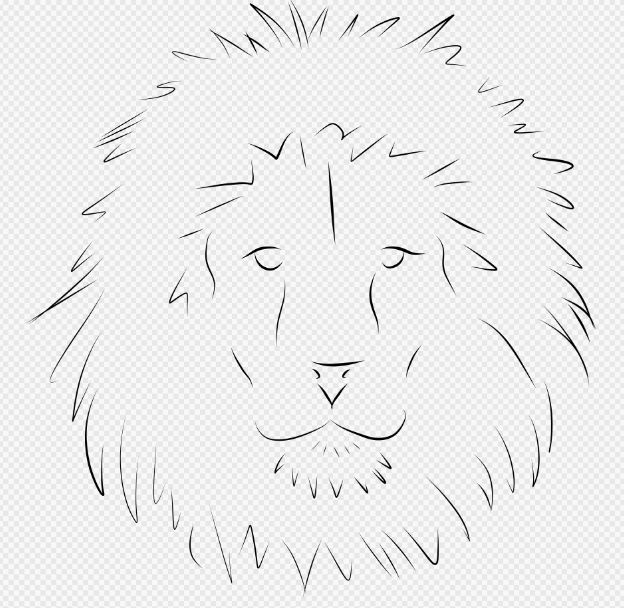 Minimal rendition of a lion