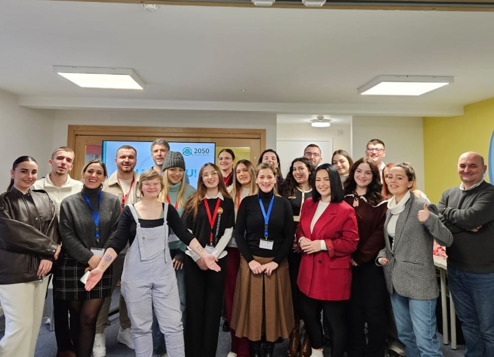 Group picture of delegates of Albanian youth and community activists visit to the UK on Alternative Pathways as part of the British Council. Workshop hosted by 2050 Climate Group. 