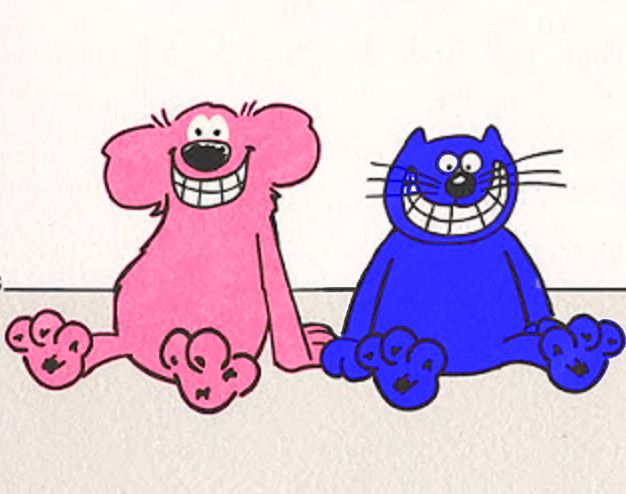 pink roobarb and blue custard
