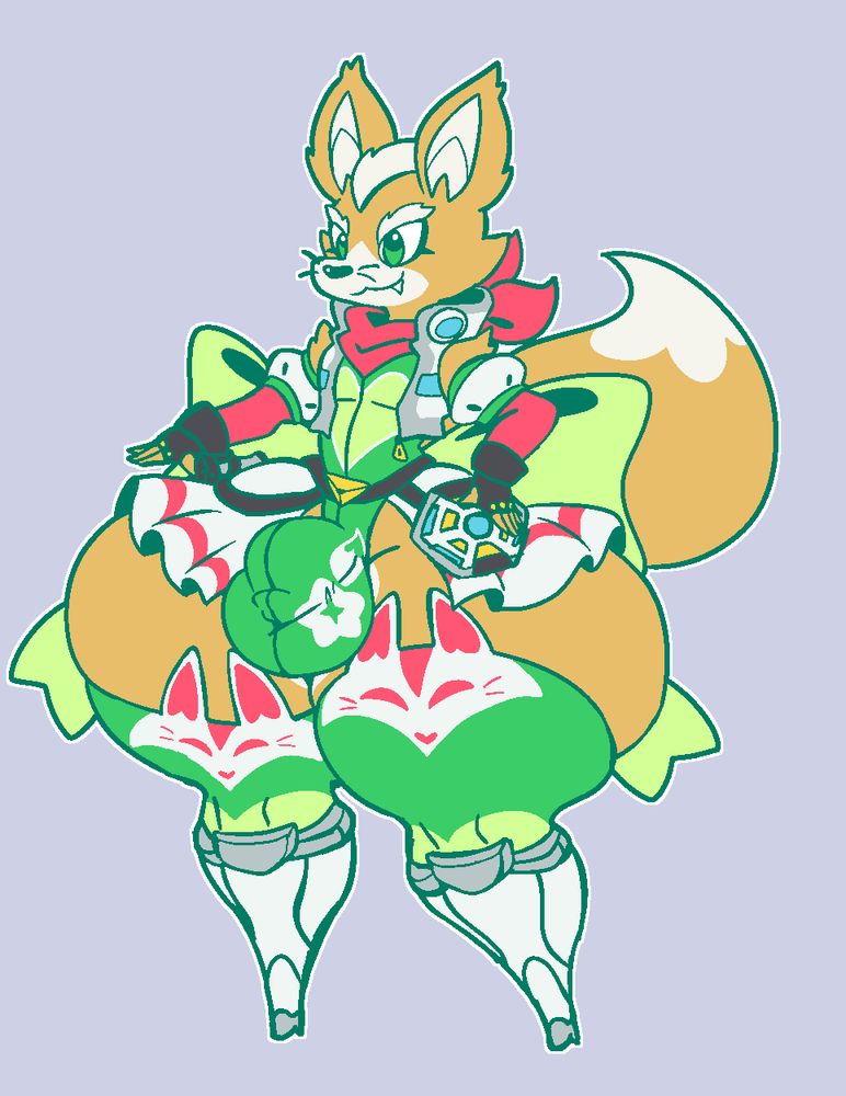 Fox Mccloud in a skimpy, somewhat magical girl inspired outfit