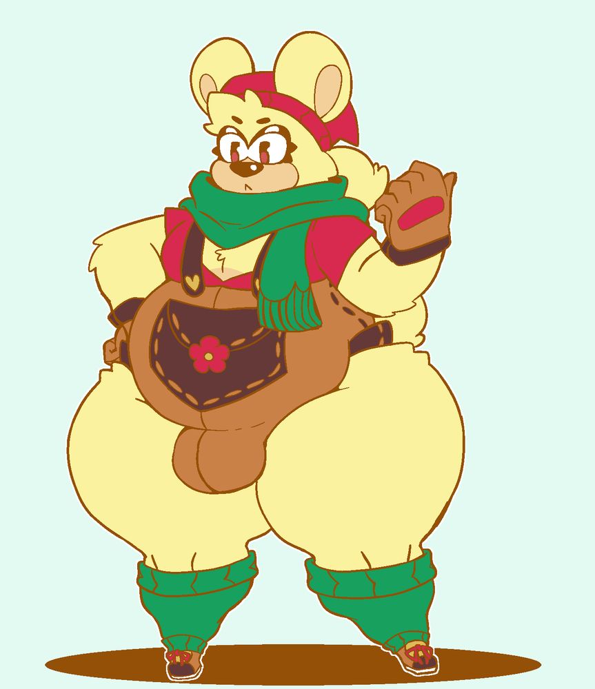Bark the Polar Bear dressed all fruity n cute