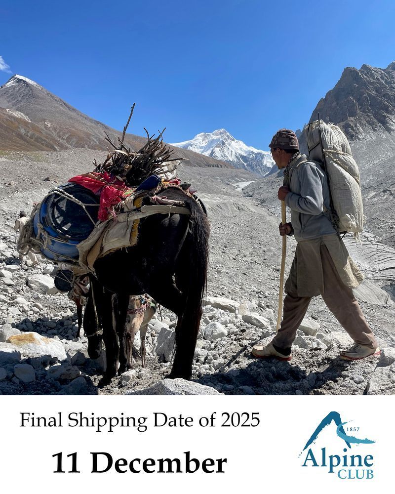 A picture of a muleteer driving a donkey on a track towards the mountains above the text: "Final Shipping Date of 2025 11 December"