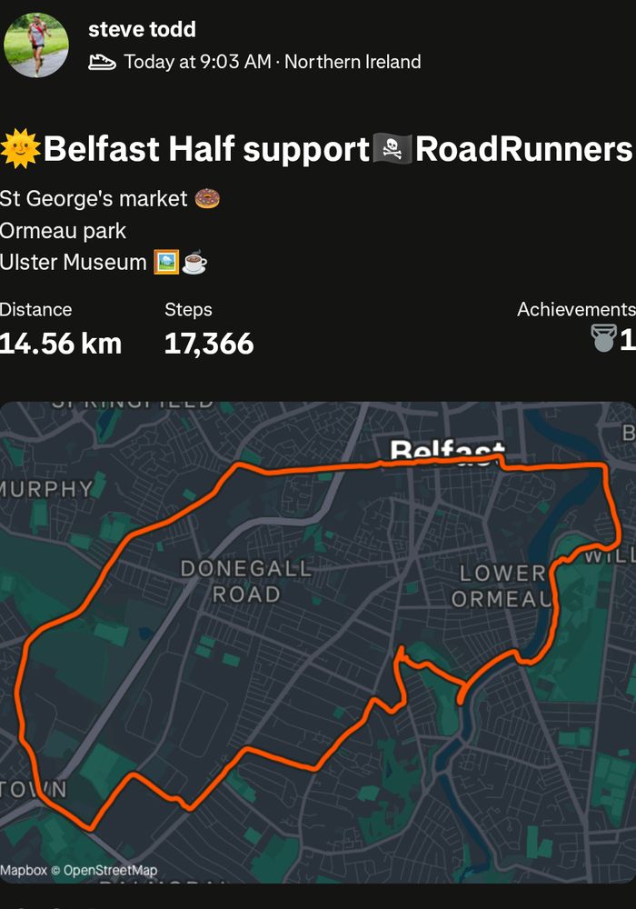 map and description of a walk around Belfast